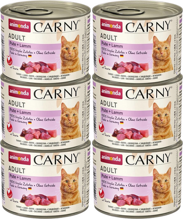 no pork Animonda Cat Carny Adult turkey and lamb 6x200g