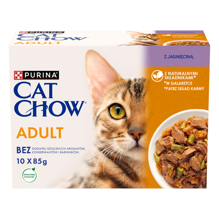 PURINA Cat Chow Adult cat food with lamb and green beans in jelly 10x85g