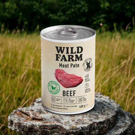 WILD FARM Pate Beef 6x400g gluten-free dog food