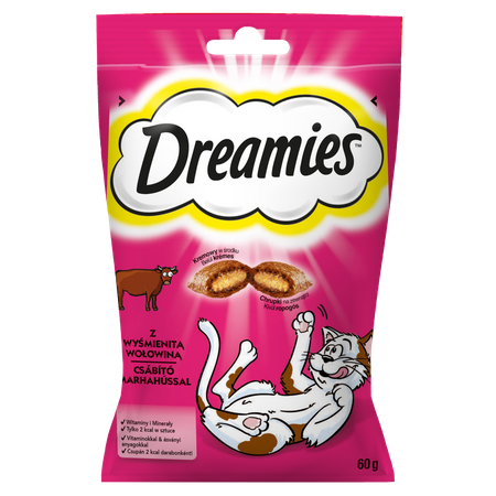 no pork DREAMIES Cat Snack with Beef 60g