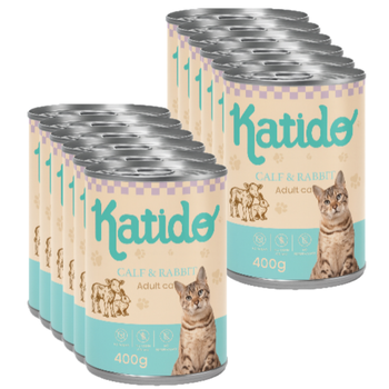 Katido Wet Cat Food Veal with Rabbit 12x400g