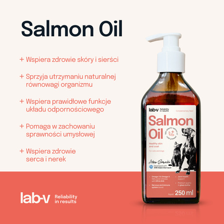 Lab-v 100% Salmon Oil for Dogs and Cats of All Ages 250ml Cold-pressed