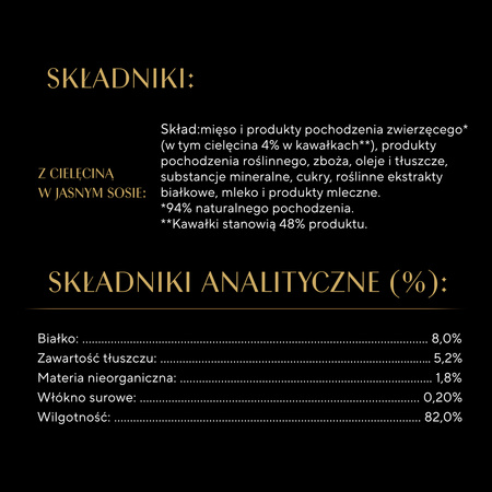 SHEBA Sauce Collection tray 85g – complete wet food for adult cats, chunks with veal, in sauce