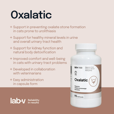 Lab-v Oxalatic – Support for cats with oxalate stone formation 2x90 capsules