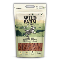 WILD FARM hair&skin soft duck strips 50g cat treat