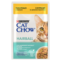 NO PORK Purina Cat Chow Hairball Chicken and Green Beans in Sauce 85g