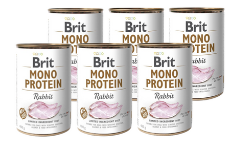 Brit Mono Protein With Rabbit 6x400g + FREE Can Lid!