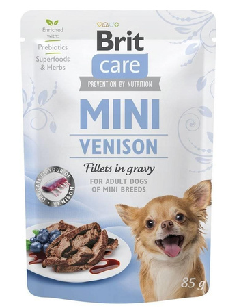 NO PORK Brit Care Mini Venison Fillets In Gravy 85g