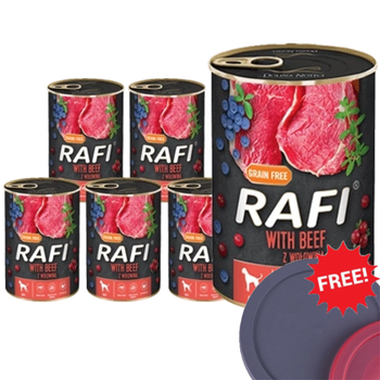 Dolina Noteci Rafi With Beef 6x400g+Can lid FREE!