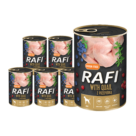 No pork Dolina Noteci Rafi with Quail 6x400g+FREE can lid!