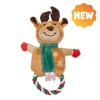UNIQ PETS PLUSH DOG TOY SQUEAKIES reindeer ring-shaped chew toy with squeaker 25x35cm