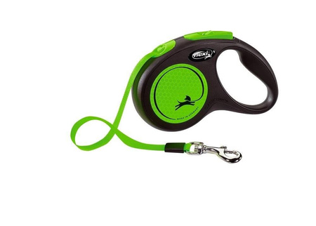 Flexi Leash New Classic S Tape 5m Up to 15kg Green Neon