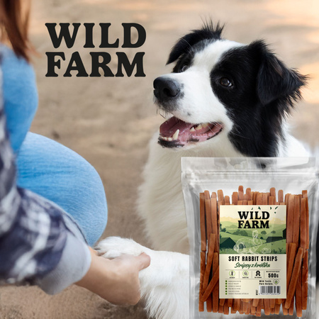WILD FARM Rabbit Strips 500g dog treats