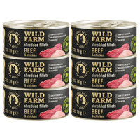 WILD FARM Fillets Beef&Chicken 6x70g - grain-free wet cat food, fillet in broth