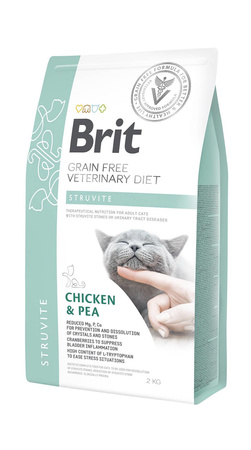 no pork Brit Grain Free Veterinary Diet Cat Struvite Chicken With Peas 2kg