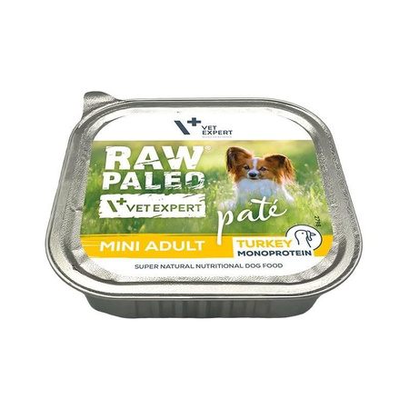 no pork Vetexpert Raw Paleo Pate Mini Adult Turkey 3x150g