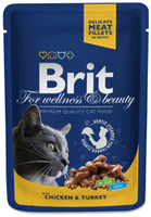 NO PORK Brit Premium Cat for Adult Cats with Chicken and Turkey 100g