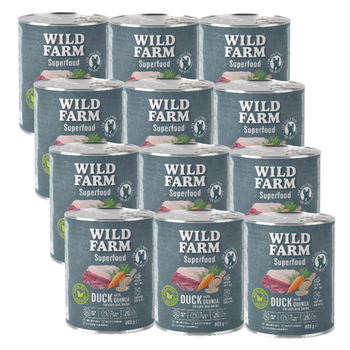 WILD FARM Superfood Duck (Duck with quinoa, carrots and herbs) 12x800g grain-free dog food