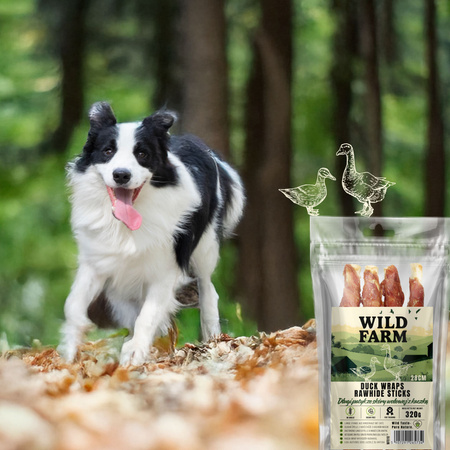 WILD FARM Long beef skin stick with duck 28cm 320g dog treats