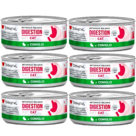 Disugual Wet cat food Veterinary DIGESTION Rabbit (adult) 6x85g