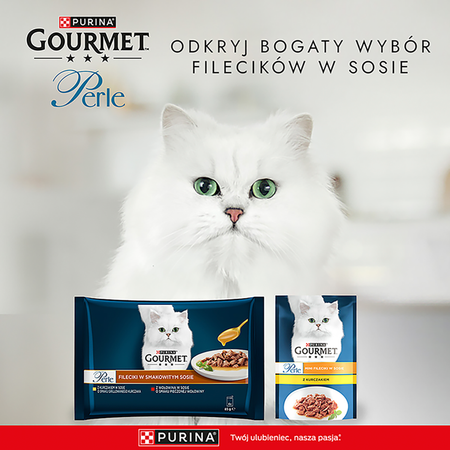 Gourmet Perle Cat food fillets in tasty sauce 340g (4 x 85g)