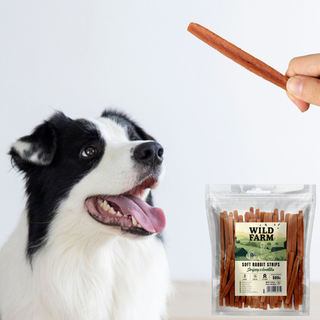 WILD FARM Rabbit Strips 500g dog treats