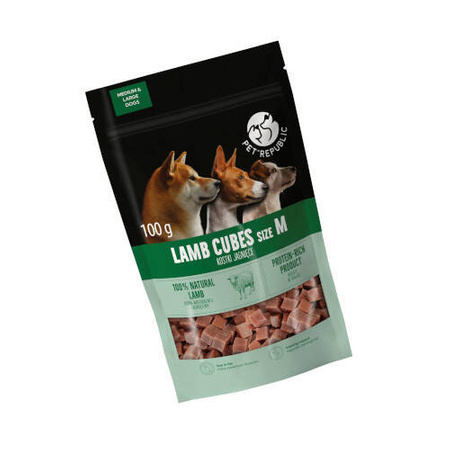 PetRepublic lamb cubes treat for dogs 100g M