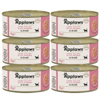 no pork APPLAWS Tuna Fillet With Prawn In Broth Tin 6x70g