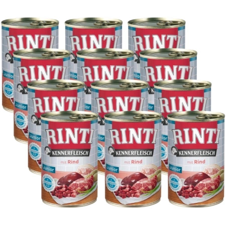 NO PORK Rinti Kennerfleisch Junior Rind wet dog food - beef 12x400g