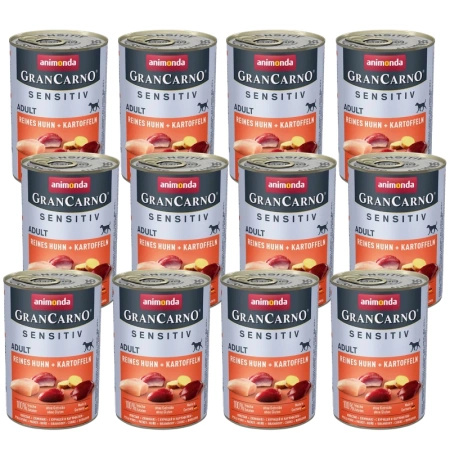 no pork Animonda GranCarno Sensitiv Adult Dog Chicken & Potatoes 12x400g