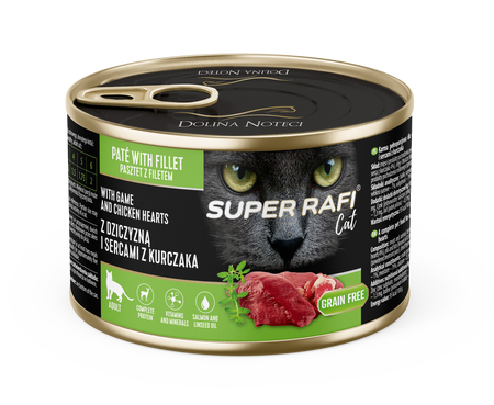 DOLINA NOTECI Super Rafi Cat P&F with venison and chicken hearts 12x185g