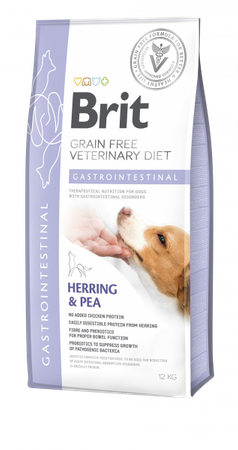 no pork Brit Grain Free Veterinary Diet Dog Gastrointestinal Herring with Peas 12kg
