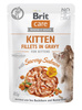 BRIT CARE Cat Kitten Fillets in Gravy with Savory Salmon Enriched with Sea Buckthorn and Nasturtium  12x85g