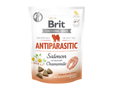 no pork Petfood  Brit Care Dog Functional Snack Antiparastic Salmon 150g