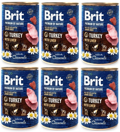 no pork Brit Premium By Nature Turkey With Liver 6x400g