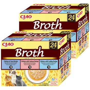 INABA Ciao Broth – complementary cat food with chicken, salmon, tuna and scallop flavour 2x(24x40g)