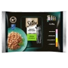 SHEBA Delicacy Fine Flakes Selection of Flavors pouches 4x85 g – complete wet food for adult cats, in jelly (pieces with: salmon, white fish, chicken, turkey)