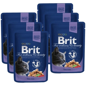 no pork Brit Premium Cat Adult Cod 6x100g