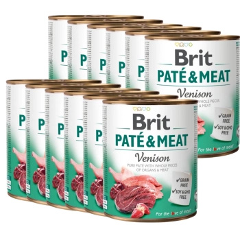no pork Brit Pate&Meat Adult Venison 12x800g