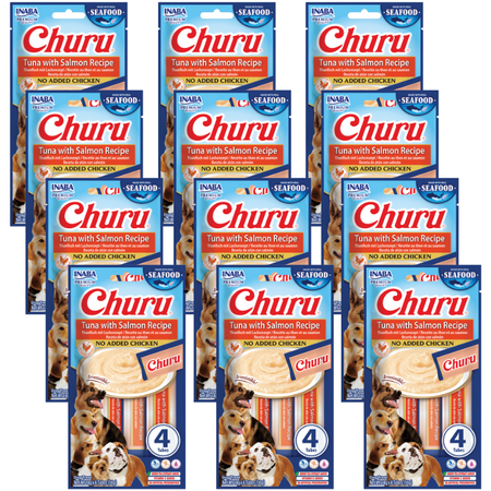 INABA Dog Churu (fish based) salmon veget 12x(4x14g)