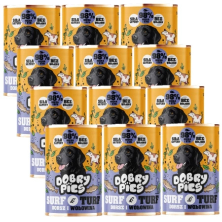 Dobry Pies Cod and Beef 12x400g