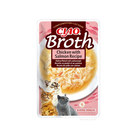 INABA Ciao Broth – complementary cat food with chicken and salmon in broth, 12x40 g