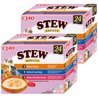 INABA Cat Ciao Stew – complementary cat food with chicken, tuna and salmon flavour 2x(24x40g)