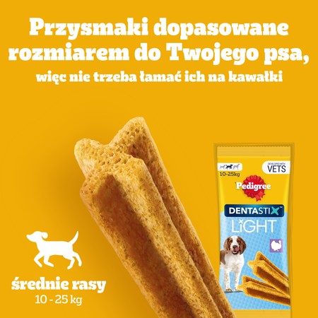 Pedigree Dentastix Light Dental Chews Medium Breeds Dog Treats 7pc. - 98g