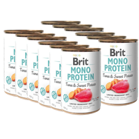 no pork  Brit Mono Protein Tuna & Sweet Potato 12x400g