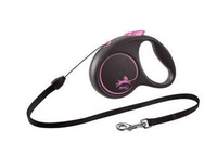 Flexi leash Black Design M Rope 5m Up to 25kg Pink