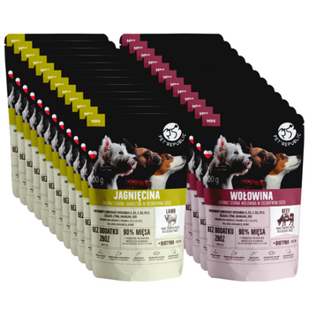 PetRepublic finely chopped pieces in a delicate sauce – lamb, beef 24x100g for dogs