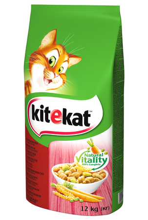 KITEKAT Dry Cat Food with Beef and Vegetables 2x12kg