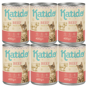 Katido Wet Cat Food with Beef 6x400g