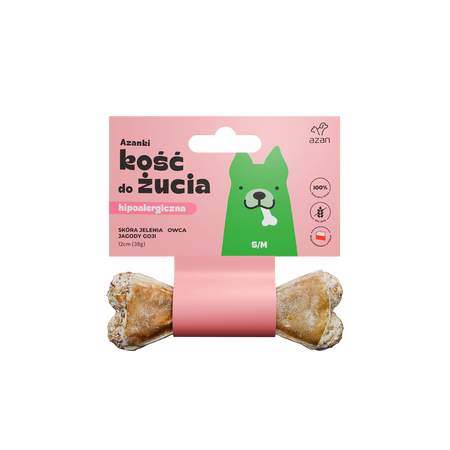 AZANKI Azanki Chewing bone S/M 12 cm made of deer skin with sheep and goji berries